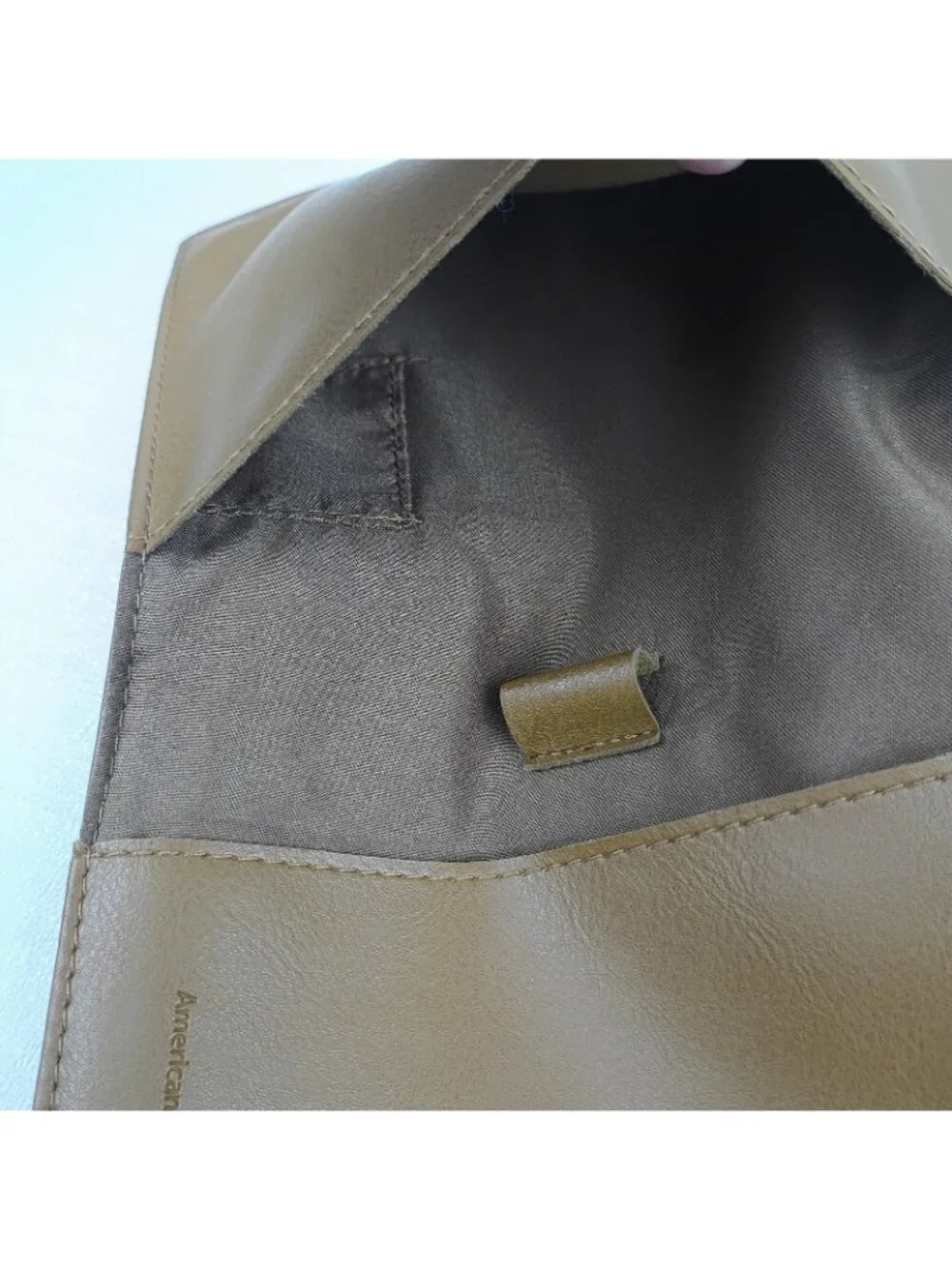 American Airlines This Is Ground Leather Travel Document Case brown snap pouch